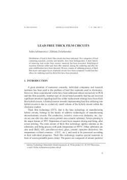 LEAD FREE THICK FILM CIRCUITS
