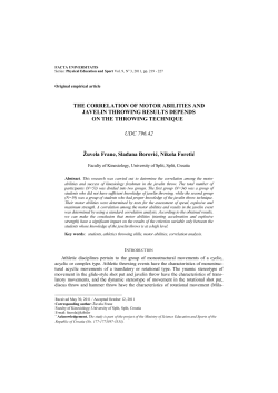 The Correlation of Motor Abilities and Javelin