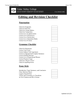 Editing for Essays - Cedar Valley College