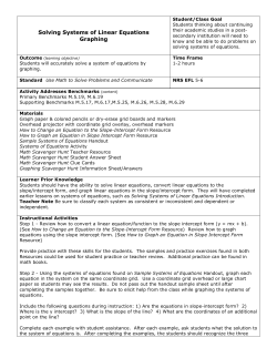 Solving Systems of Linear Equations