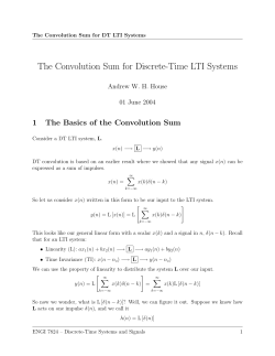 The Convolution Sum for Discrete-Time LTI Systems
