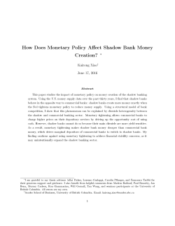 How Does Monetary Policy Affect Shadow Bank Money Creation? I
