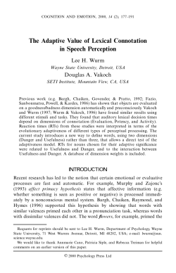 The Adaptive Value of Lexical Connotation in Speech Perception