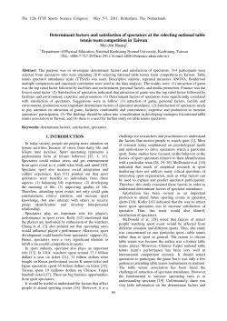 Determinant factors and satisfaction of spectators at the