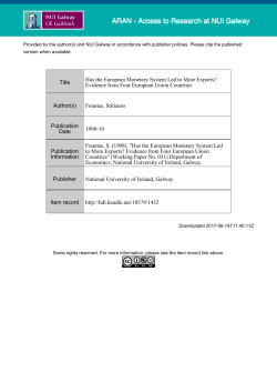 Title Has the European Monetary System Led to More