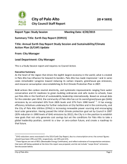 Annual Earth Day Report Study Session and