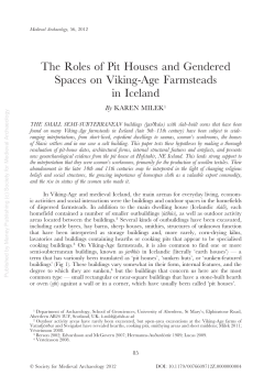 The Roles of Pit Houses and Gendered Spaces on