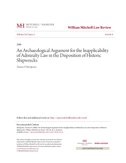 An Archaeological Argument for the Inapplicability of Admiralty Law