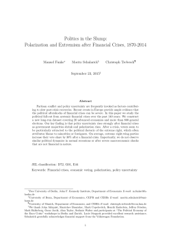 Polarization and Extremism after Financial Crises, 1870-2014