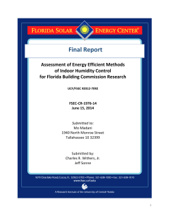 Assessment of energy efficient methods for indoor humidity control.
