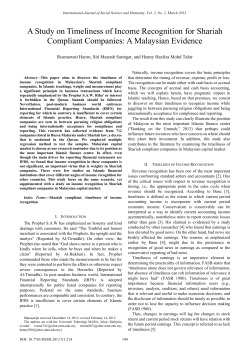 A Study on Timeliness of Income Recognition for Shariah Compliant