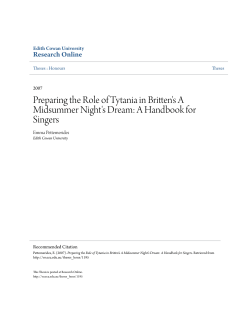 Preparing the Role of Tytania in Britten`s A