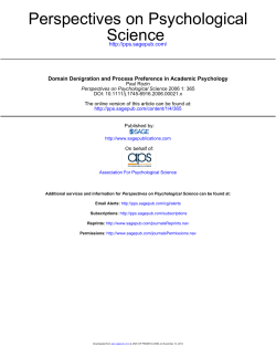 Science Perspectives on Psychological