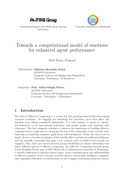 Towards a computational model of emotions for enhanced - AI-MAS