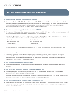 EGTRRA Restatement Questions and Answers