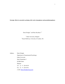 1 Strategic effects in associative priming with words, homophones