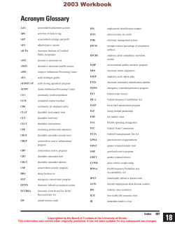 2003 Acronym Glossary