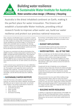Building water resilience