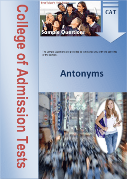 Antonyms Sample Questions