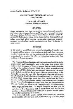 adlocution in french and malay in parallel - UKM e