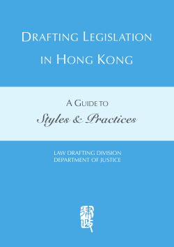 Drafting Legislation in Hong Kong - Hong Kong e