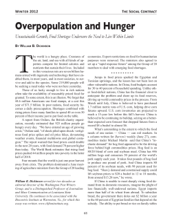 Overpopulation and Hunger - The Social Contract Press