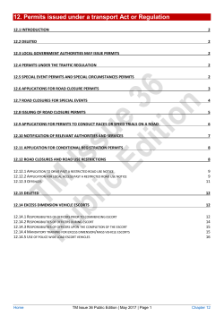 12. Permits issued under a transport Act or Regulation