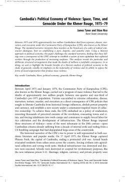 Cambodia`s Political Economy of Violence