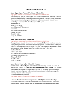 SCHOLARSHIP RESOURCES Alpha Kappa Alpha Financial