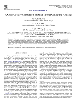 A Cross-Country Comparison of Rural Income Generating Activities