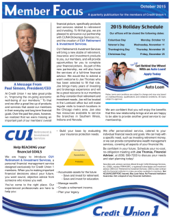 Member Focus October 2015