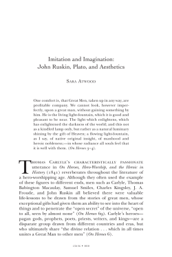 Imitation and Imagination: John Ruskin, Plato, and Aesthetics