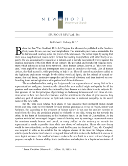 Spurious Revivalism - New Hope Presbyterian Church