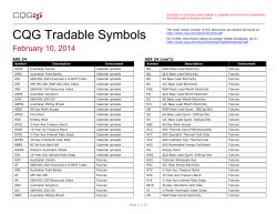 CQG Tradable Symbols - Straits Financial LLC