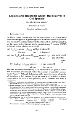 Dialects and Diachronic Syntax: Free Relatives in Old Spanish
