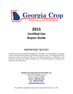 Certified Oat Buyers Guide - Georgia Crop Improvement Association