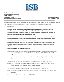 Mr. Richard Kiesel International School of Broward 3100 N. 75th Ave