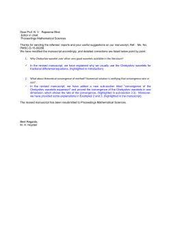 Dear Prof. B. V. Rajarama Bhat Editor in chief, Proceedings