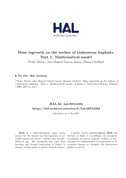 Bone ingrowth on the surface of endosseous implants. Part 1