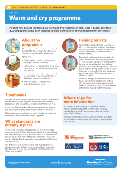 Housing New Zealand Warm and Dry programme information