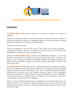 PROJECT MATHS TRAIL AT OUTDOOR ACTIVITY INSTITUTE