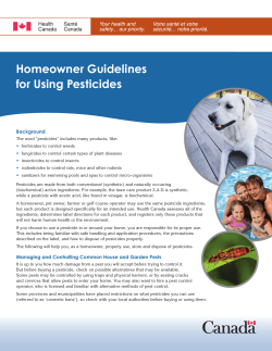 Homeowner Guidelines for Using Pesticides
