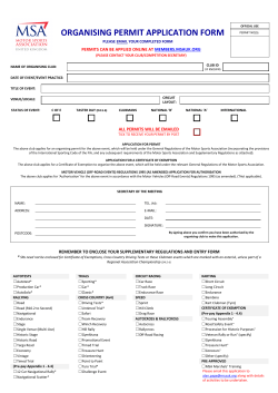 organising permit application form