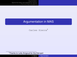 Argumentation in MAS