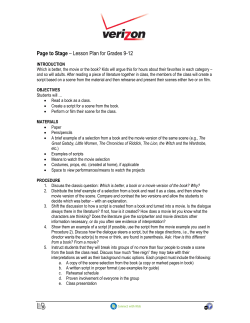 Page to Stage &ndash; Lesson Plan for Grades 9-12