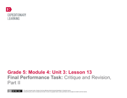 Grade 5 ELA Module 4, Unit 3, Lesson 13