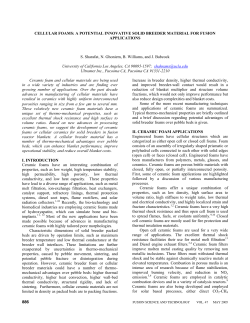 CELLULAR FOAMS: A POTENTIAL INNOVATIVE SOLID BREEDER