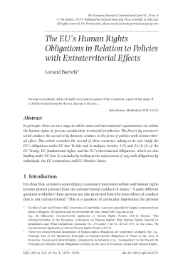 The EU`s Human Rights Obligations in Relation