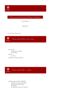 Phrase-based Statistical Machine Translation