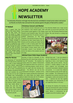 Newsletter - Hope Academy | Newton-le